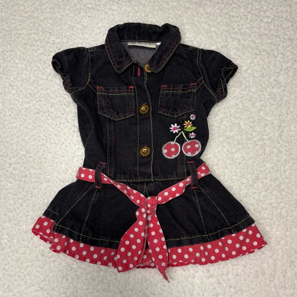 Carter’s Vintage Baby Girl Embellished Denim Dress - Picture 1 of 8